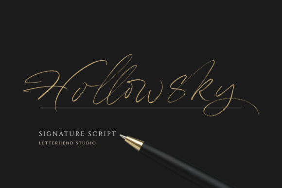Hollowsky: Elevating Design with Elegant Brushed Script Typography